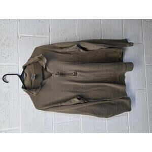 U.S. Military Olive Green 1/2 Zip Pullover Cold Weather Shirt  size-L